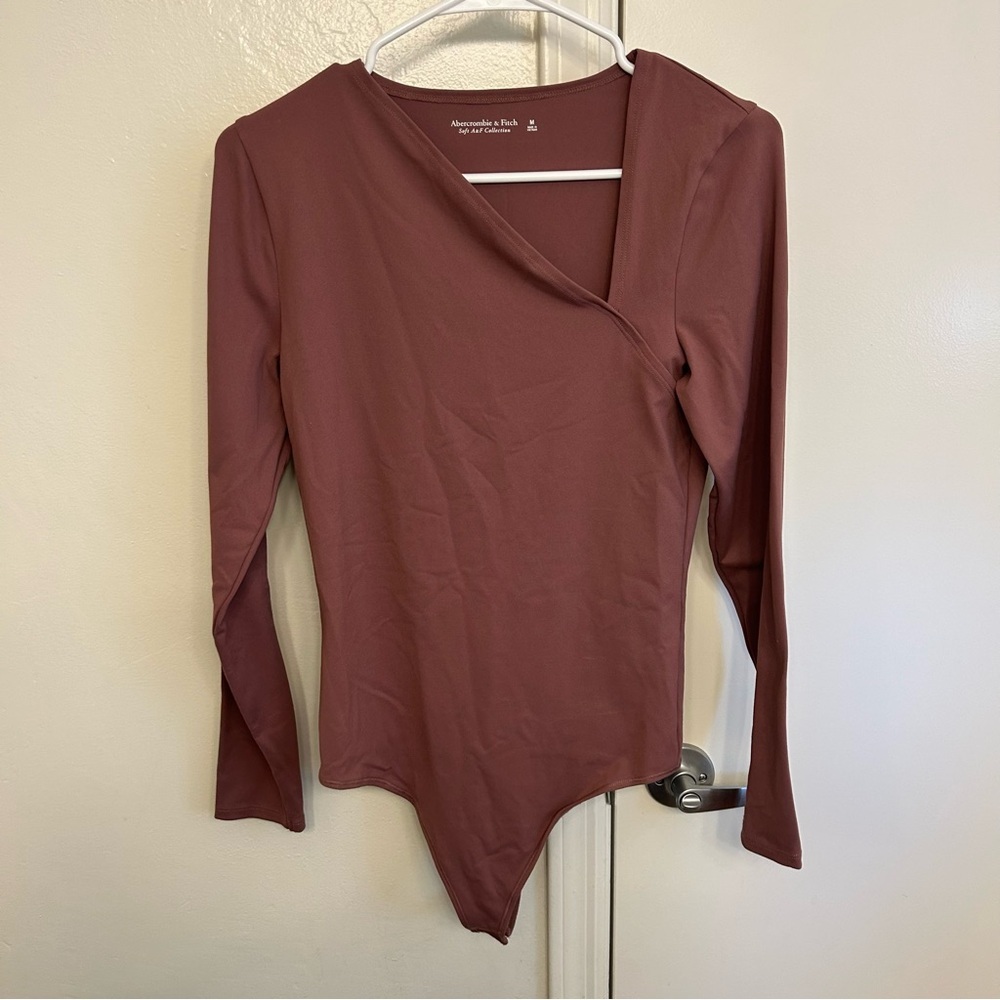 Abercrombie & Fitch Soft A&F Collection Asymmetrical Bodysuit Brown Size Medium